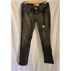 Roxy Denim low rise black wash boot cut distressed size 11